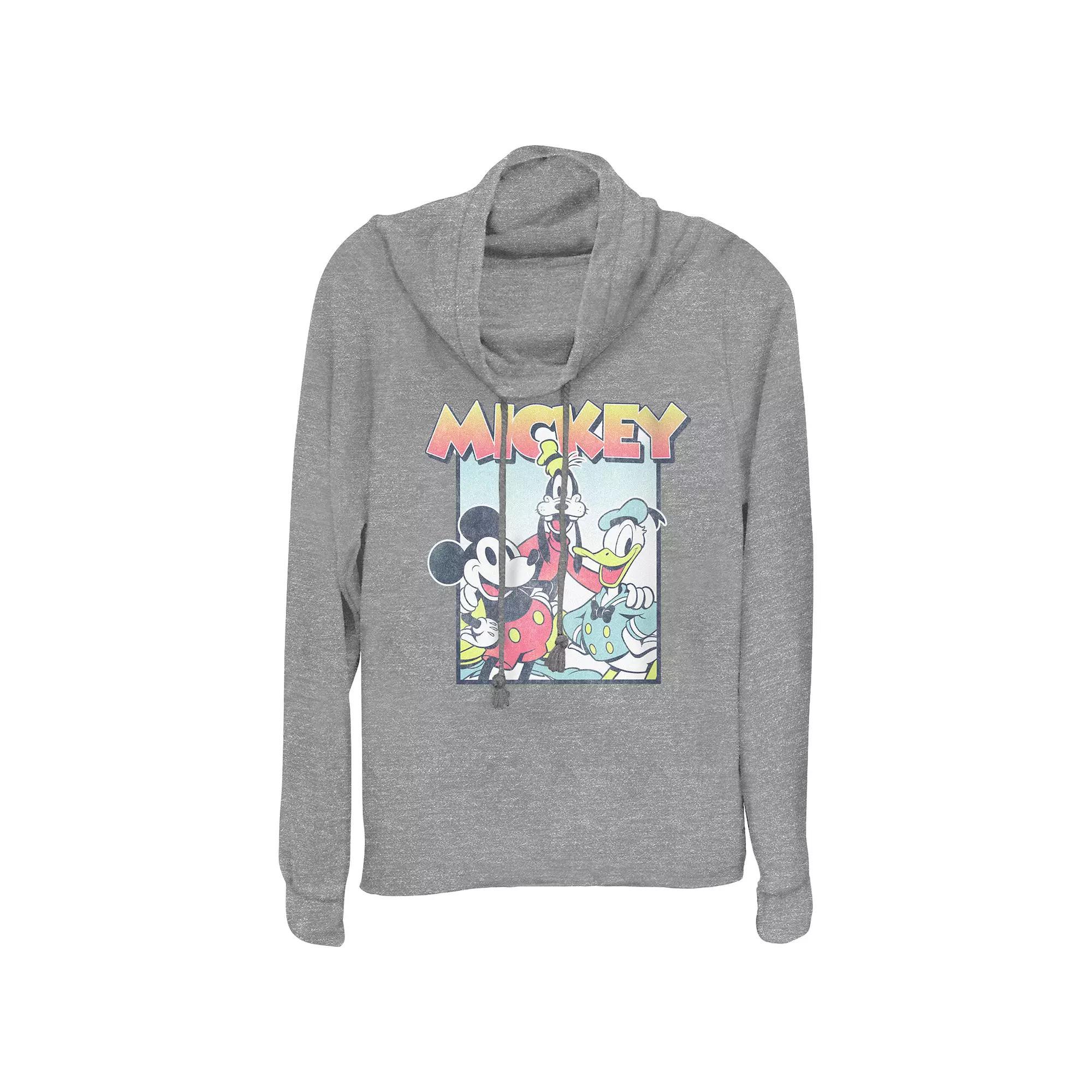 Disney's Mickey Mouse And Friends Vintage Photo Women's Cowlneck Graphic Lightweight Long Sleeve,  Product Image