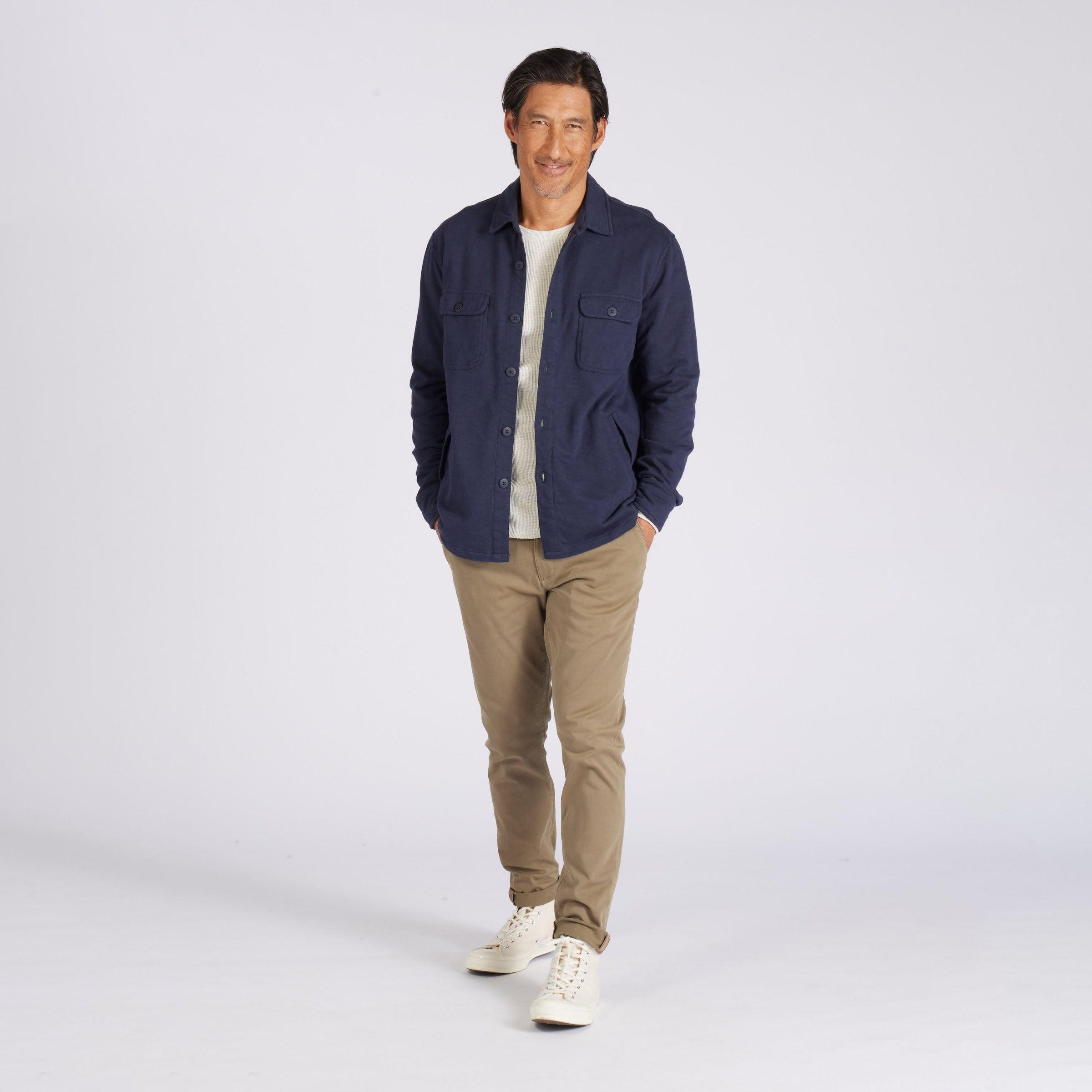 Hogan Knit Loopback Shirt Jacket - Dark Navy Product Image