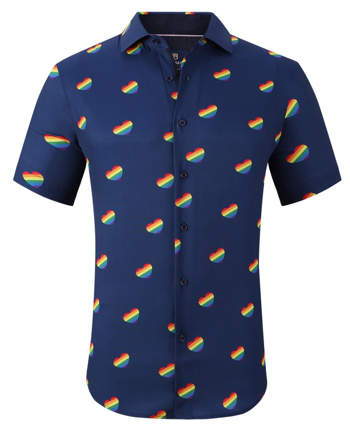 Mens Slim Fit Pride Performance Novelty Button Down Dress Shirt Product Image