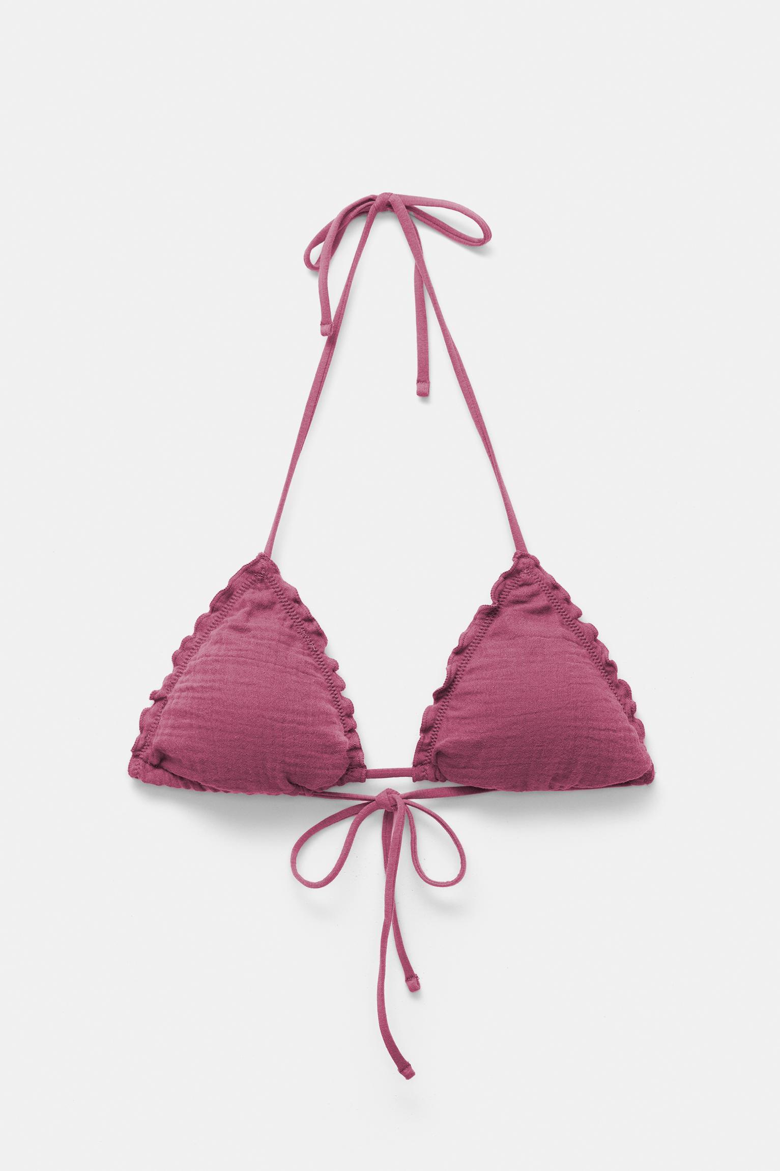 Textured triangle bikini top Product Image