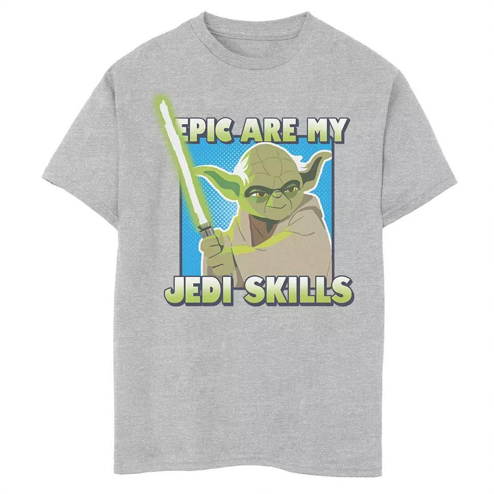 Men's Star Wars Galaxy Of Adventures Yoda Epic Skills B1 Tee, Boy's, Size: Small, Athletic Grey Product Image