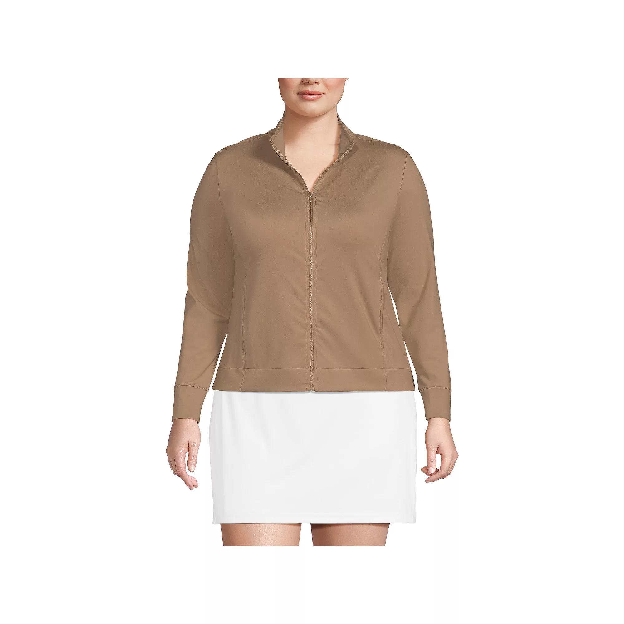 Plus Size Lands' End High Impact Full-Zip Jacket, Women's, Size: 1XL, Rich Camel Product Image