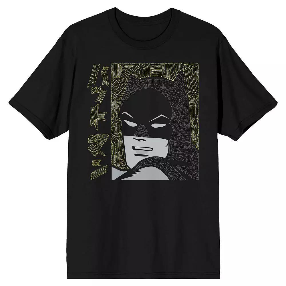 Men's Batman Batmanga Face Tee, Size: XL, Black Product Image