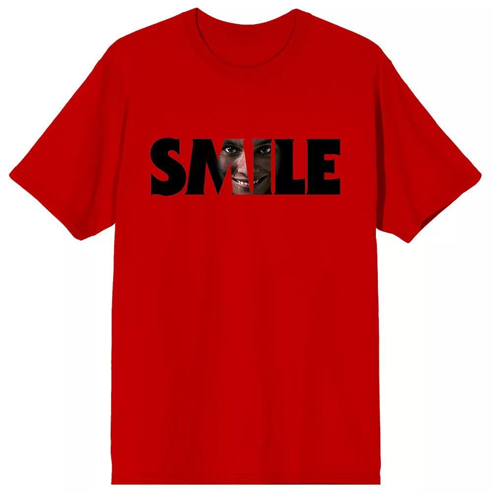 Mens Smile Text With Hidden Face Short Sleeve Graphic T-Shirt Product Image