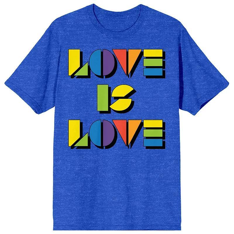 Men's Pride Rainbow Love Is Love Tee, Size: Large, Blue Product Image