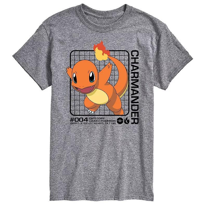 Big & Tall Pokemon Charmander's Stats Graphic Tee, Men's,  Product Image
