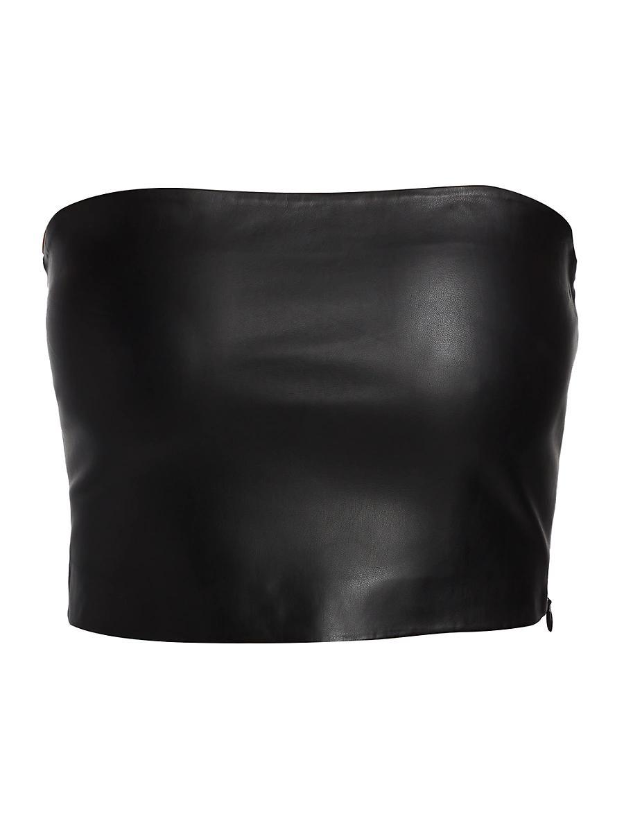 Womens Faux Leather Tube Top Product Image