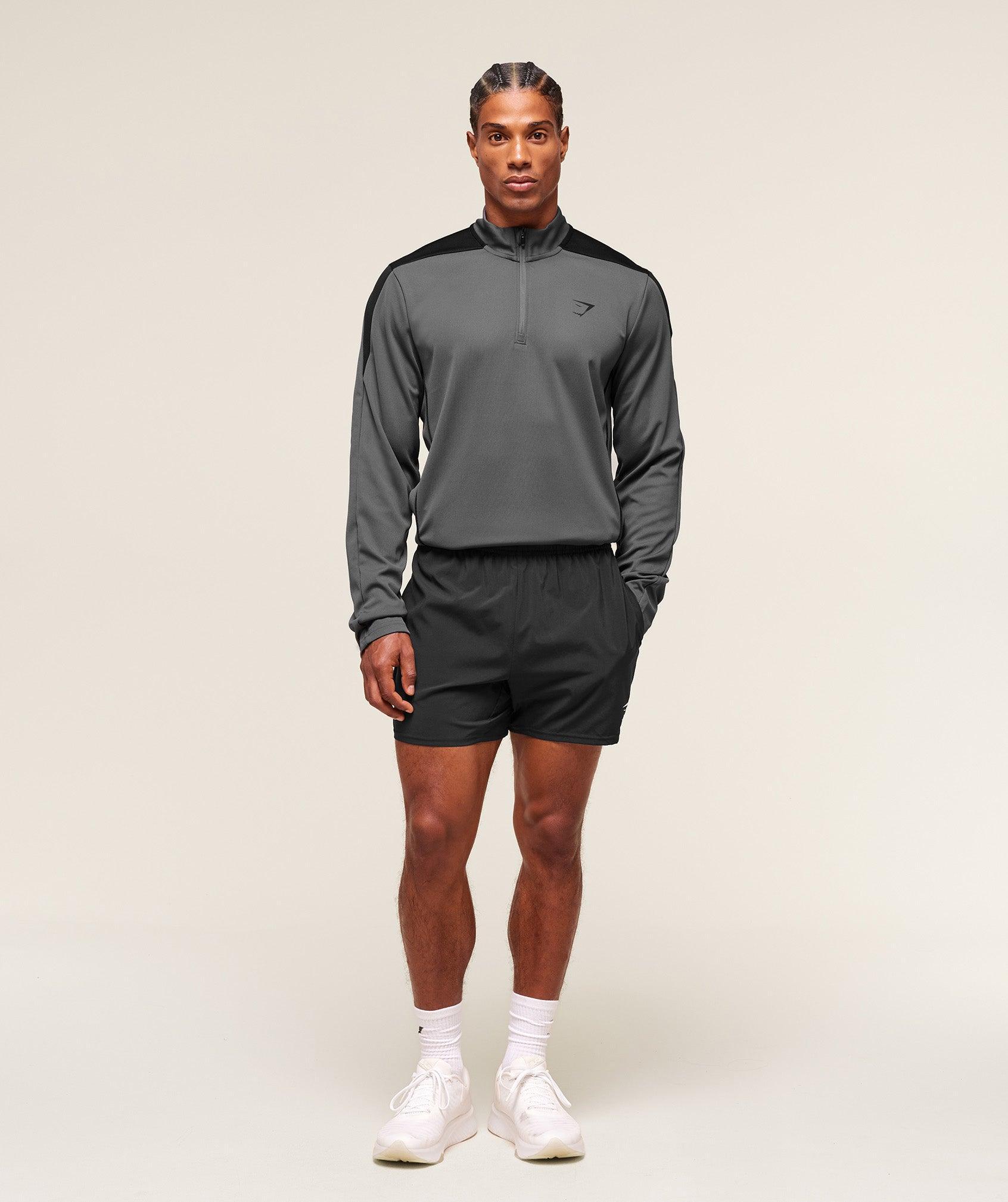 Gymshark Arrival Block 1/4 Zip - Dark Grey Male Product Image
