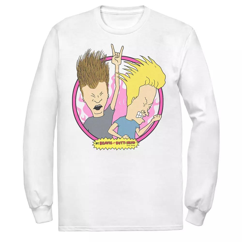 Men's Beavis And Butthead Rock N Roll Circle Portrait Tee,  Product Image