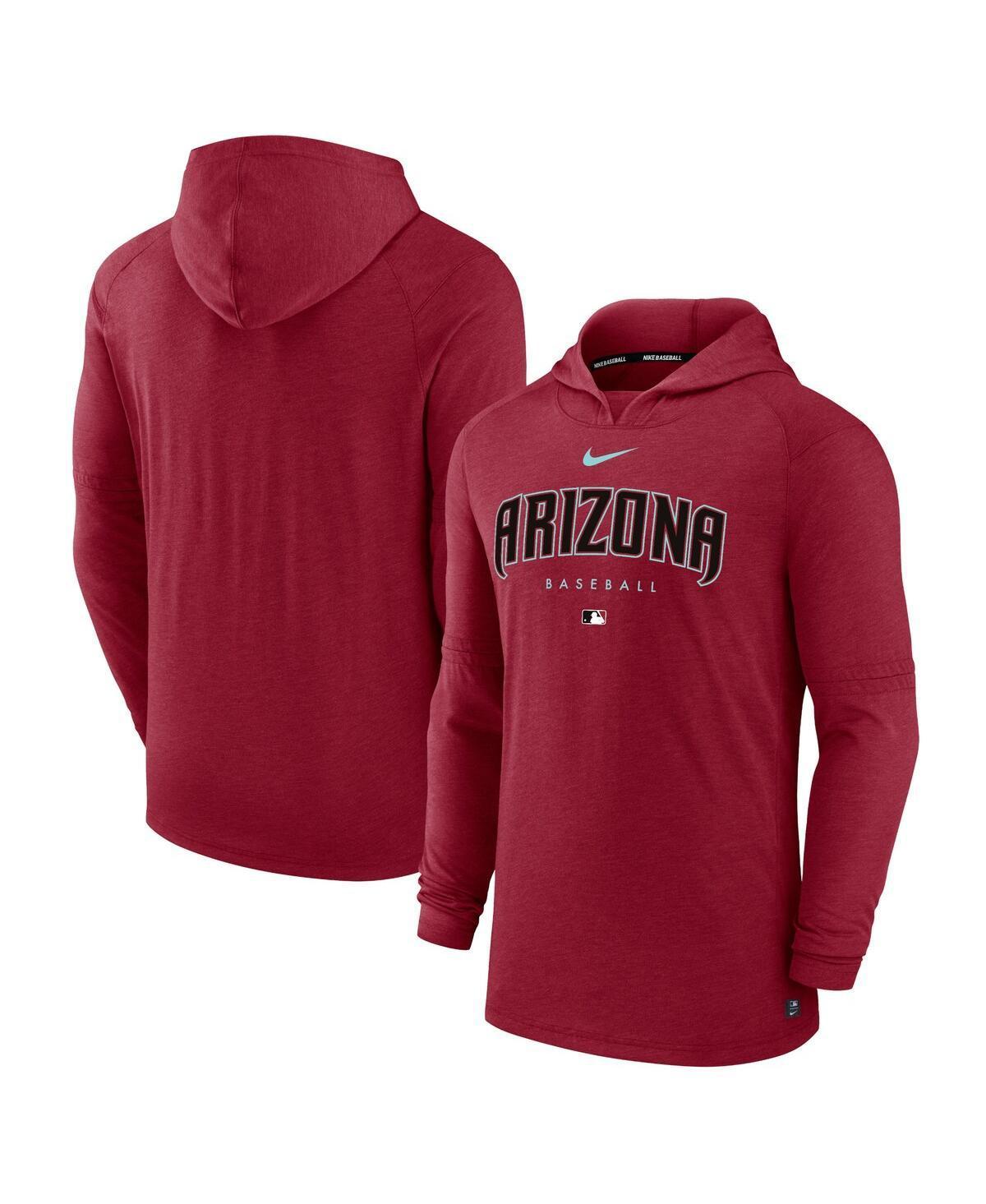 NIKE Men's Red Arizona Diamondbacks Authentic Collection Early Work Tri-blend Performance Pullover Hoodie Product Image