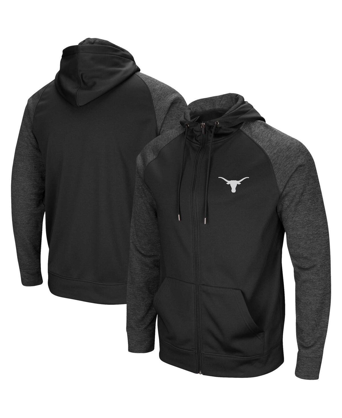 Mens Colosseum Texas Longhorns Big and Tall Blackout Raglan Full-Zip Hoodie Product Image