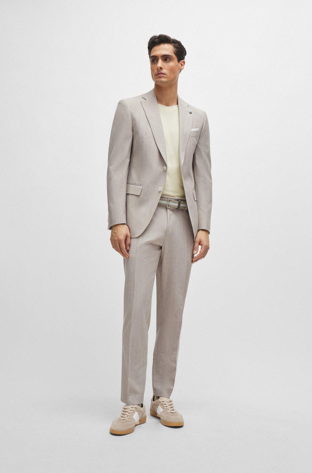 BOSS -  T-shirt with bubble-jacquard structure - White Product Image