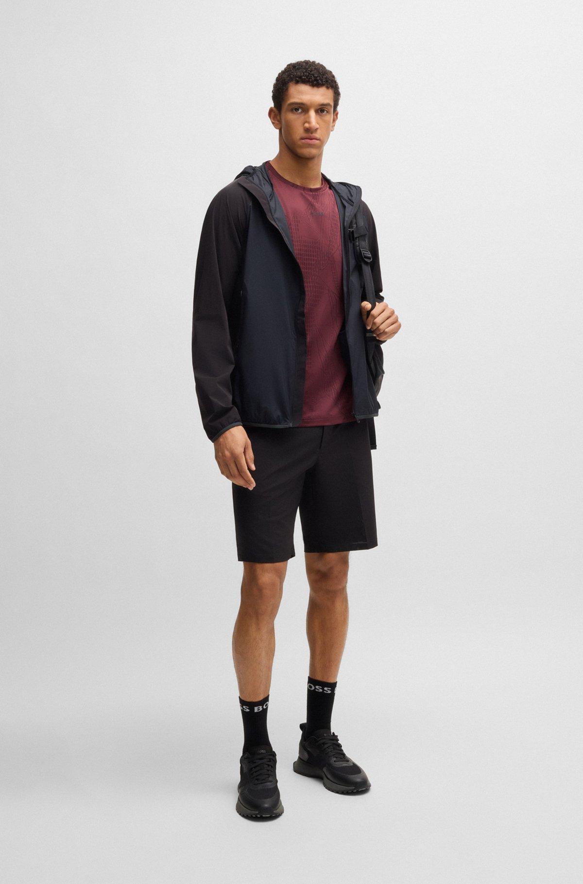 Active jacquard-pattern T-shirt with moisture management Product Image