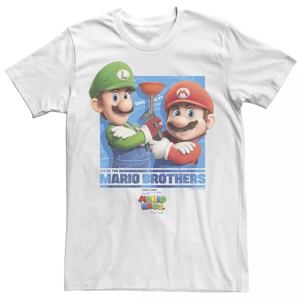 Men's The Super Mario Bros. Movie Plumber Brothers Graphic Tee, Size: XL, White Product Image