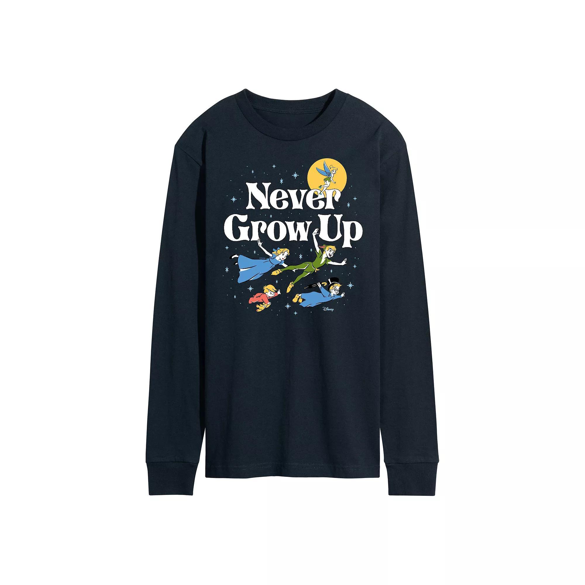 Disney's Peter Pan Men's Never Grow Up Long Sleeve,  Product Image