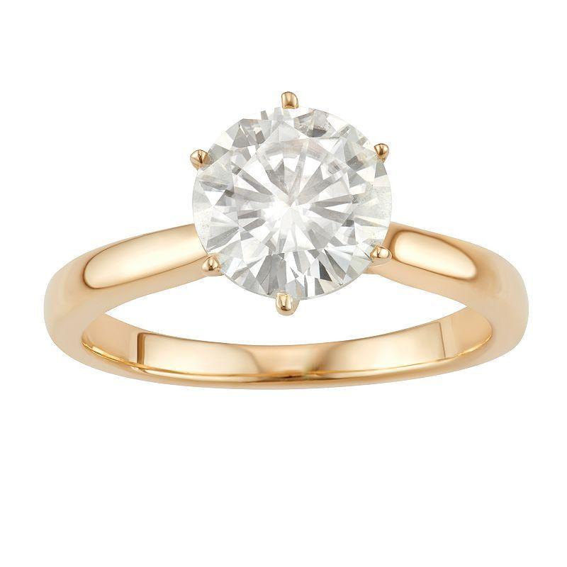 14k Gold 1 9/10 Carat T.W. Lab-Created Moissanite 6-Prong Solitaire Ring, Womens, White Product Image