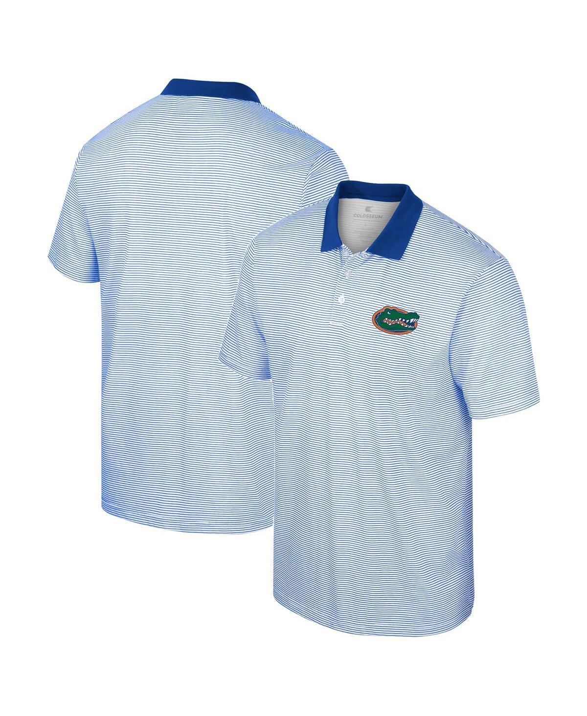 Men's Colosseum White/Royal Florida Gators Print Stripe Polo, Size: 3XL Product Image