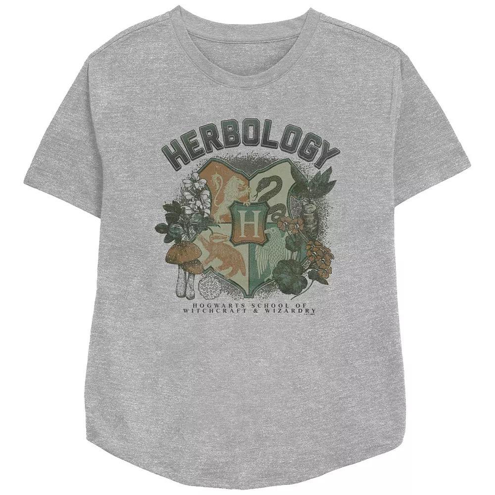 Women's Harry Potter Hogwarts Herbology Crest Relaxed Fit Graphic Tee, Girl's, Size: XS, Athletic Grey Product Image