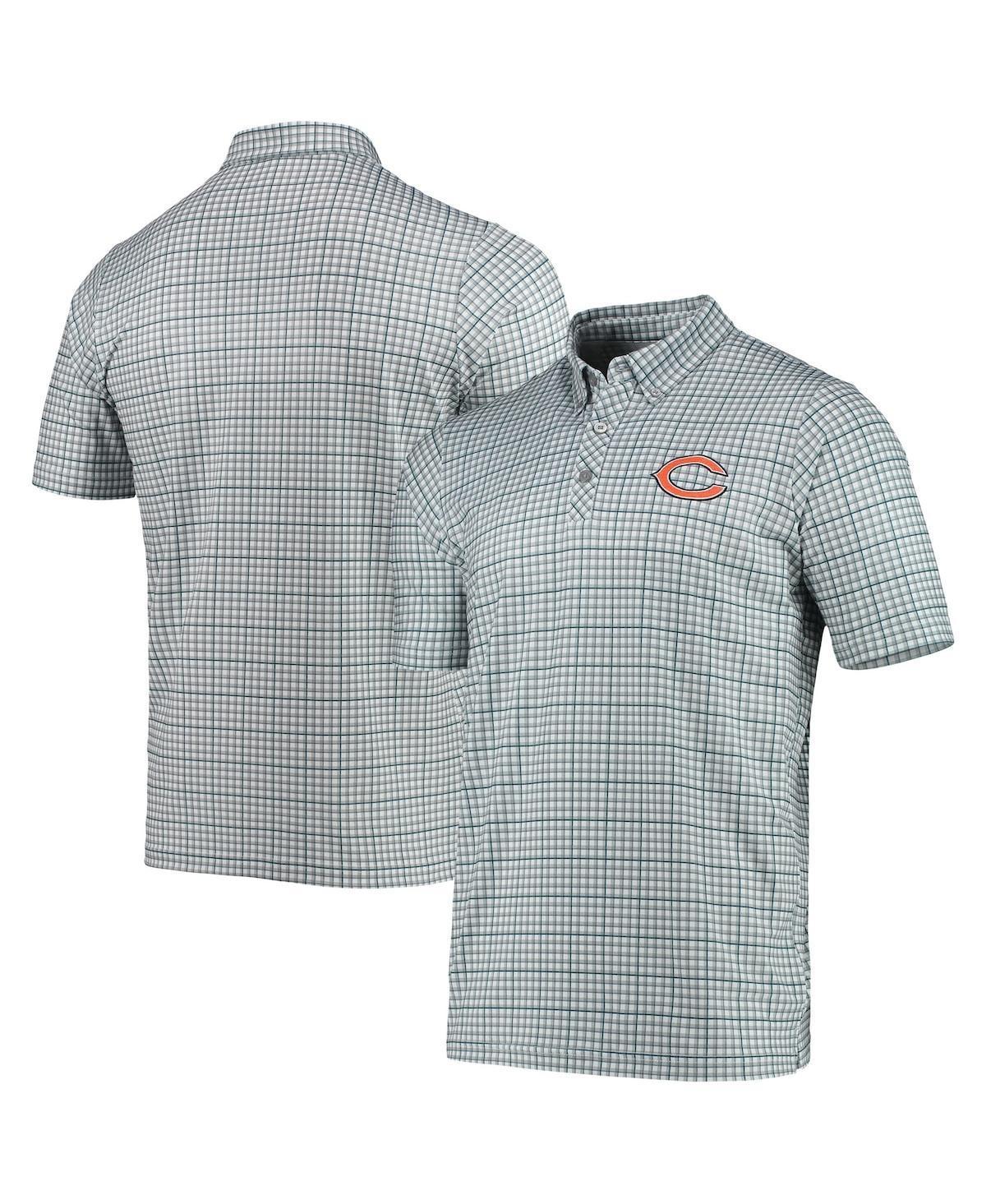 Mens Antigua Gray/Navy Chicago Bears Deliver Button-Down Polo Product Image