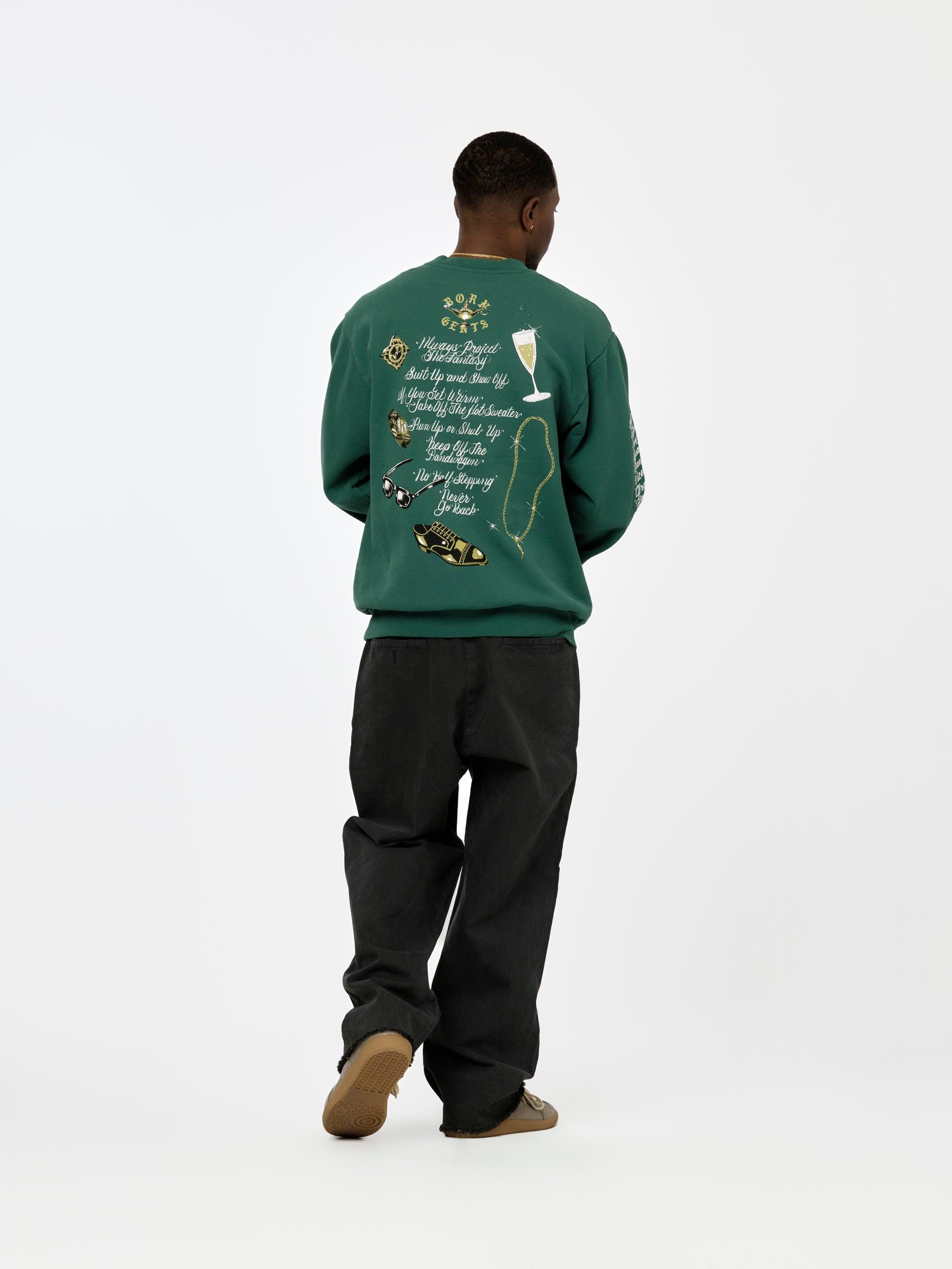 BXR + UNION GENTS OF DESIRE RULES CREWNECK (Emerald Green) Product Image