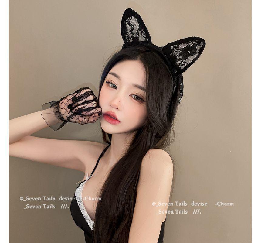 Cat Ear Lace Headband with Veil / Gloves / Set Product Image