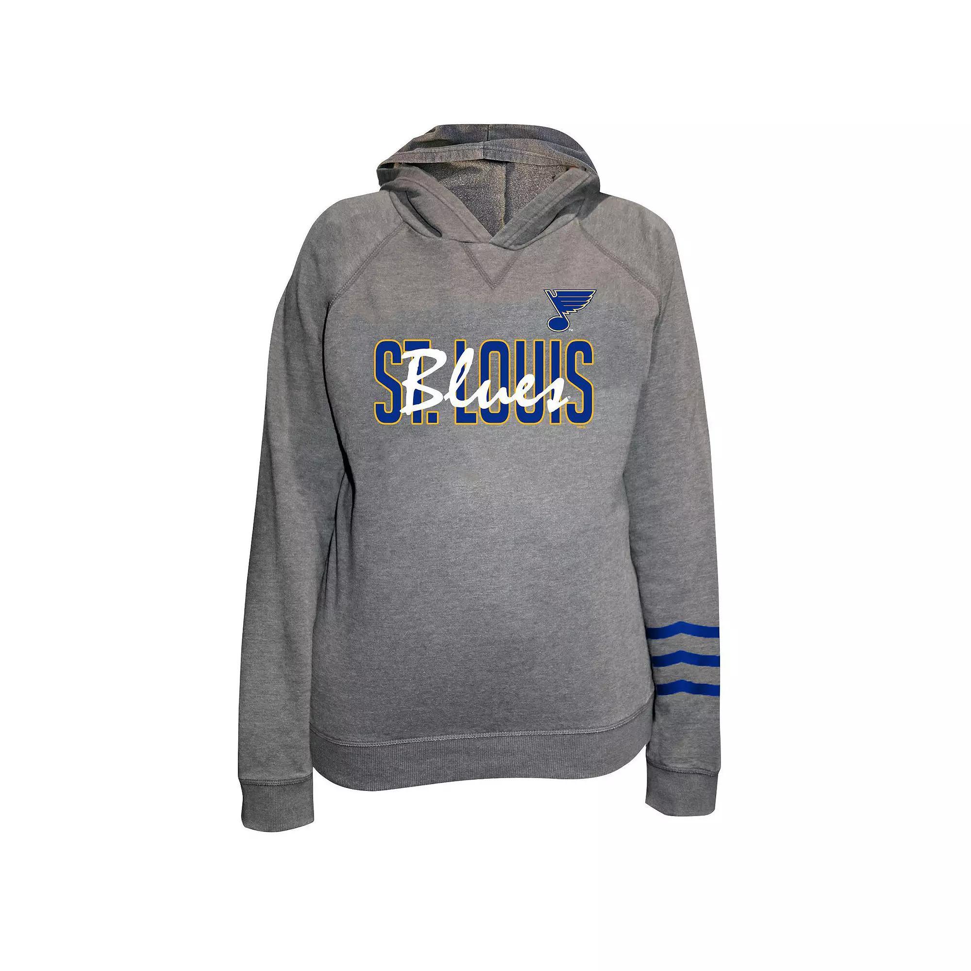 Women's Fanatics Charcoal St. Louis Blues Plus Size Lightweight Fleece Pullover Hoodie, Size: 4XL Product Image