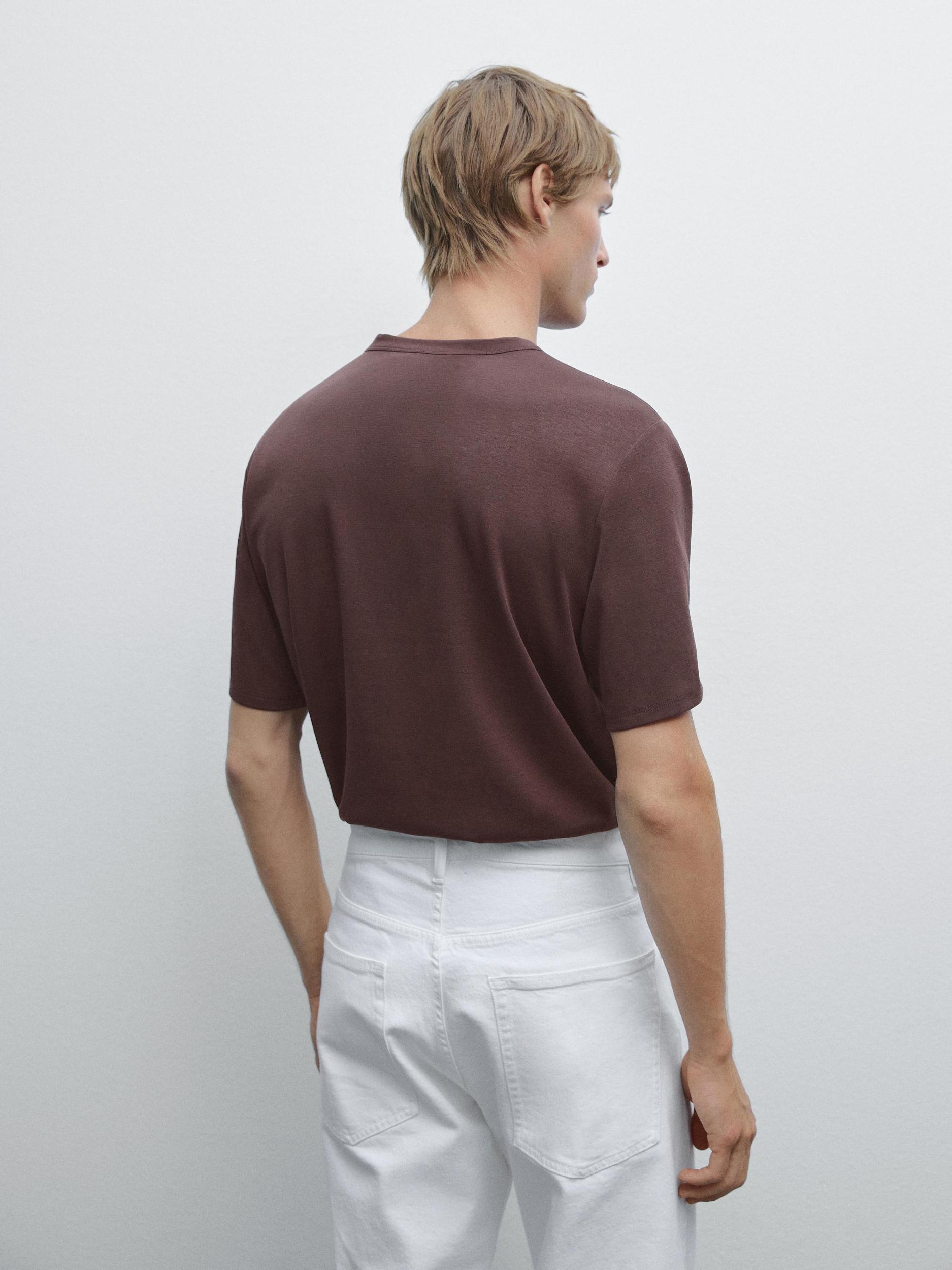 Short sleeve knit wool blend T-shirt Product Image