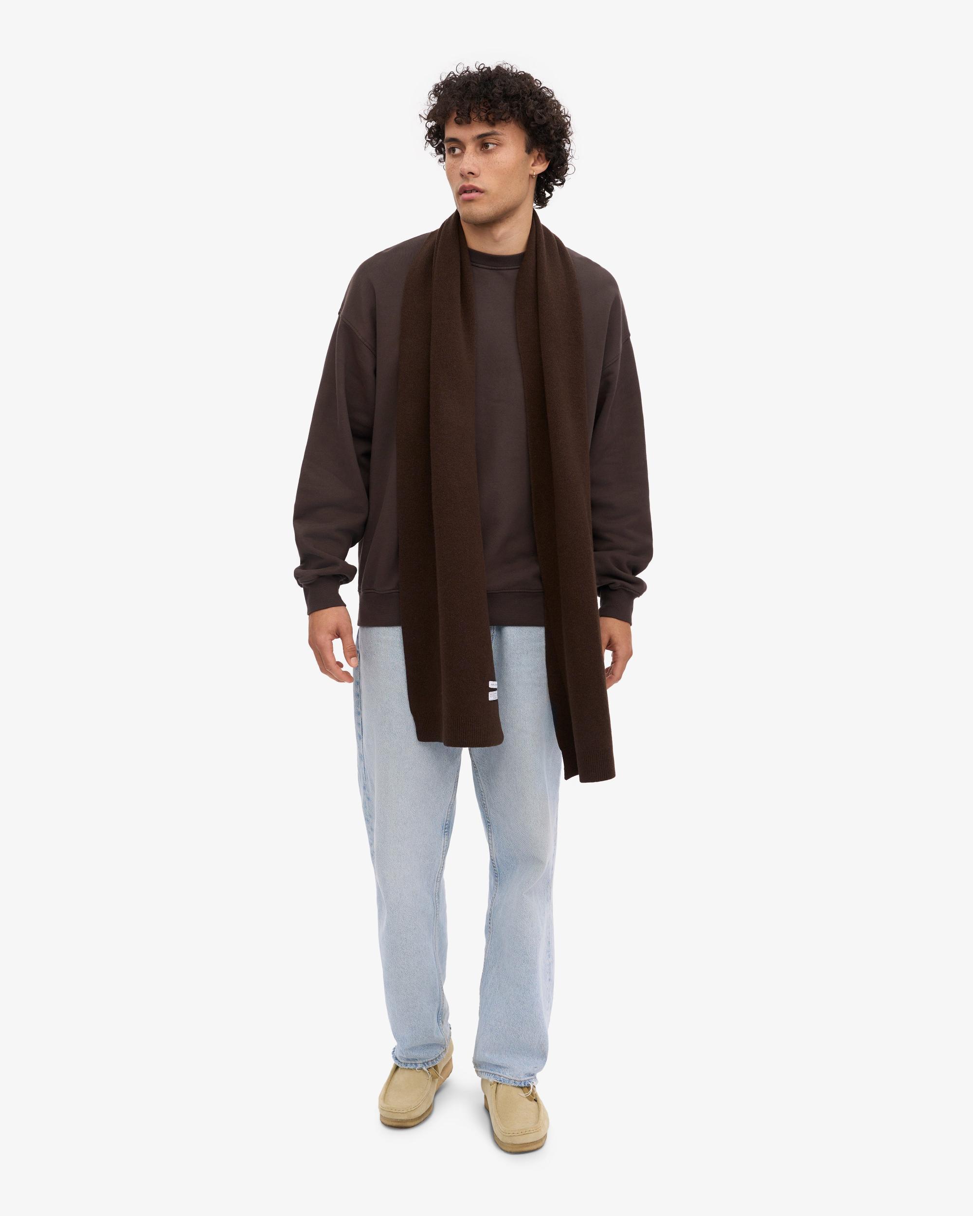 Merino Wool Scarf - Coffee Brown Product Image