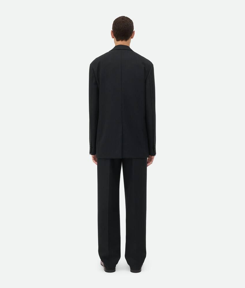 Men's Striped Wool Jacket in Black/dark blue Product Image