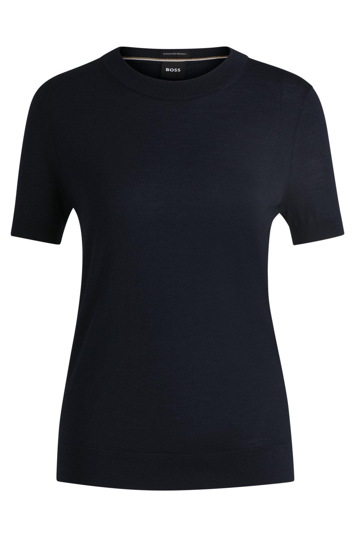 Short-sleeved sweater in Merino wool Product Image