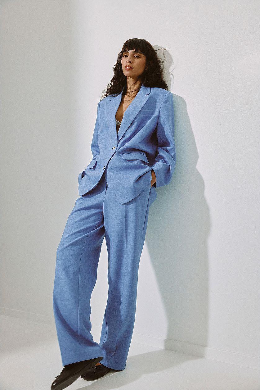 Tailored Mid Waist Suit Pants Product Image