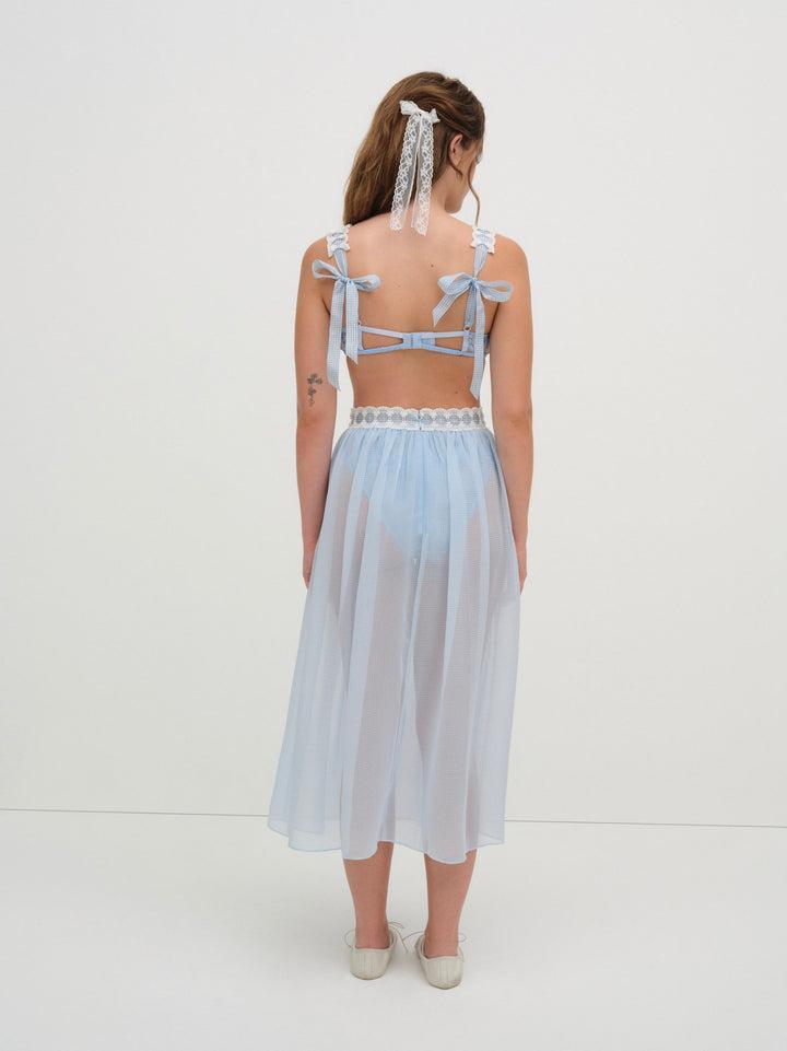 Dainty Doily Midi Skirt — Blue Product Image