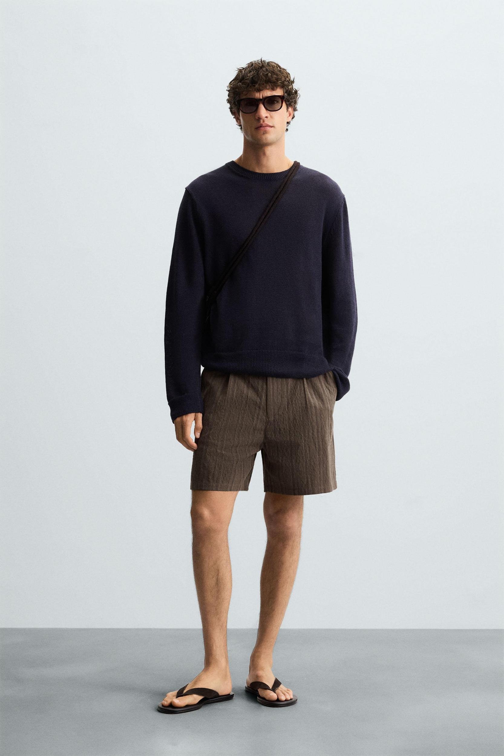STRIPED REGULAR FIT SHORTS Product Image