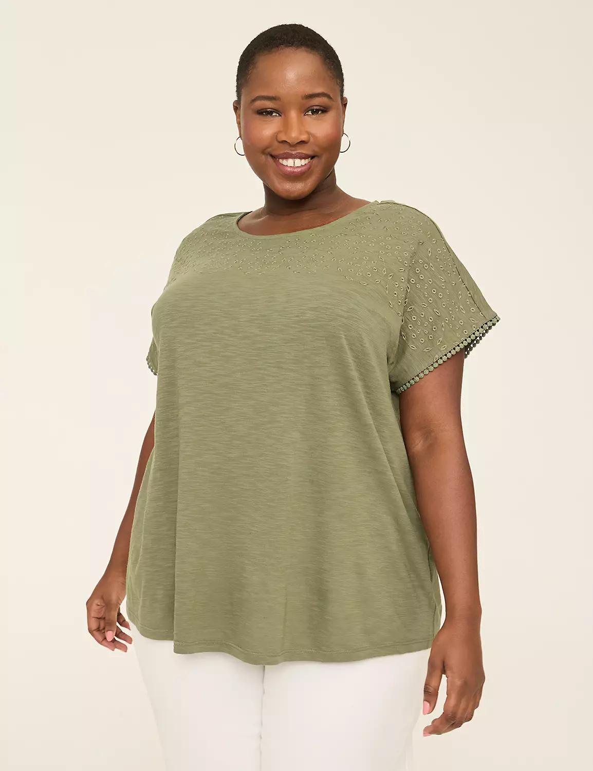 Dolman-Sleeve Eyelet-Detail Top Product Image