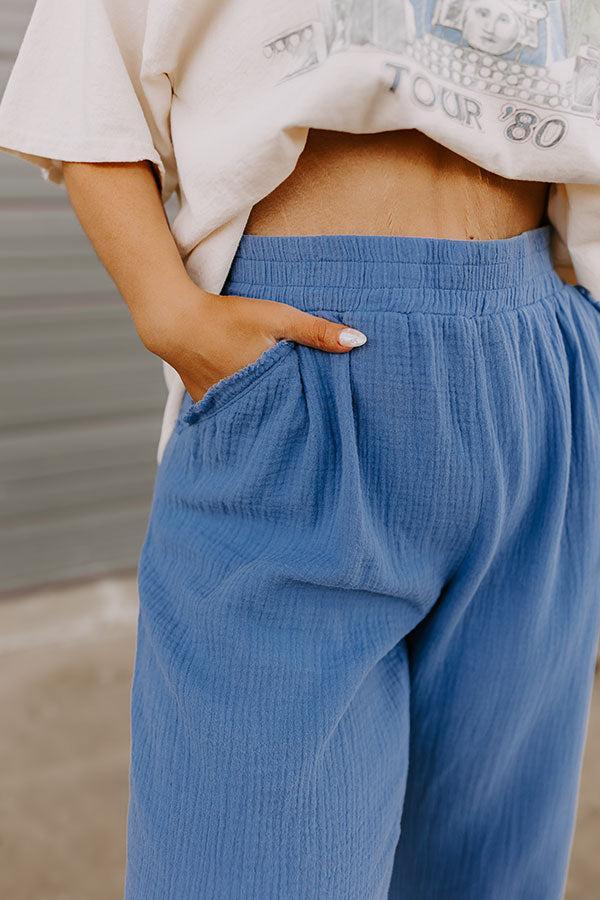 Sandy Coast High Waist Pants in Blue Curves Product Image