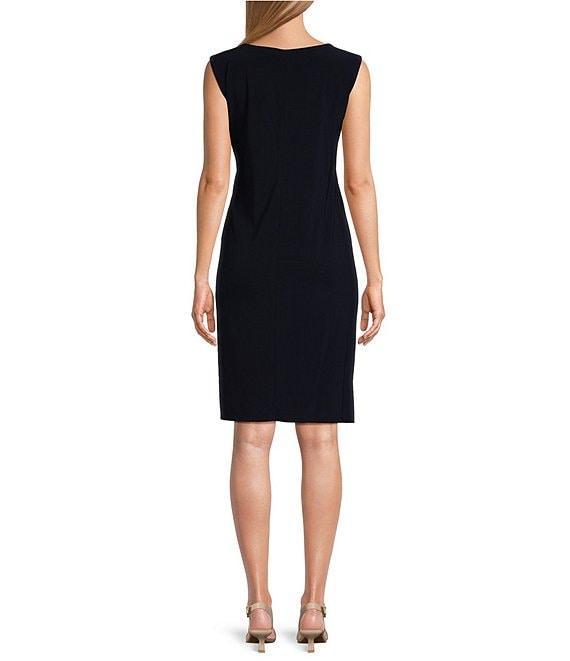 R & M Richards Scoop Neck 3/4 Sleeve Drape Floral Embroidered 2-Piece Jacket Dress Product Image