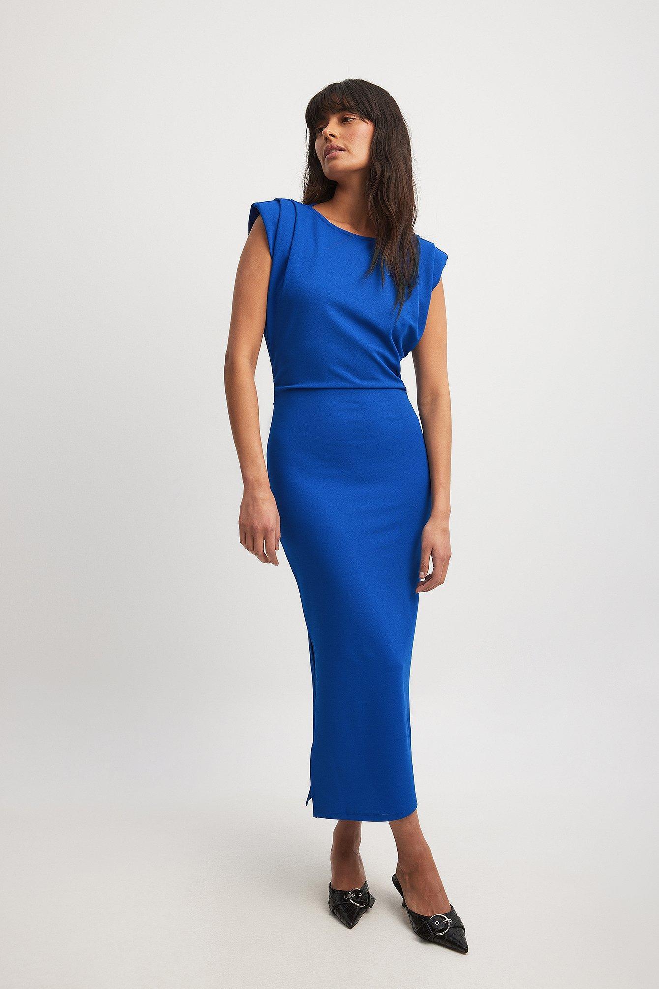 Sharp Shoulder Midi Dress Product Image