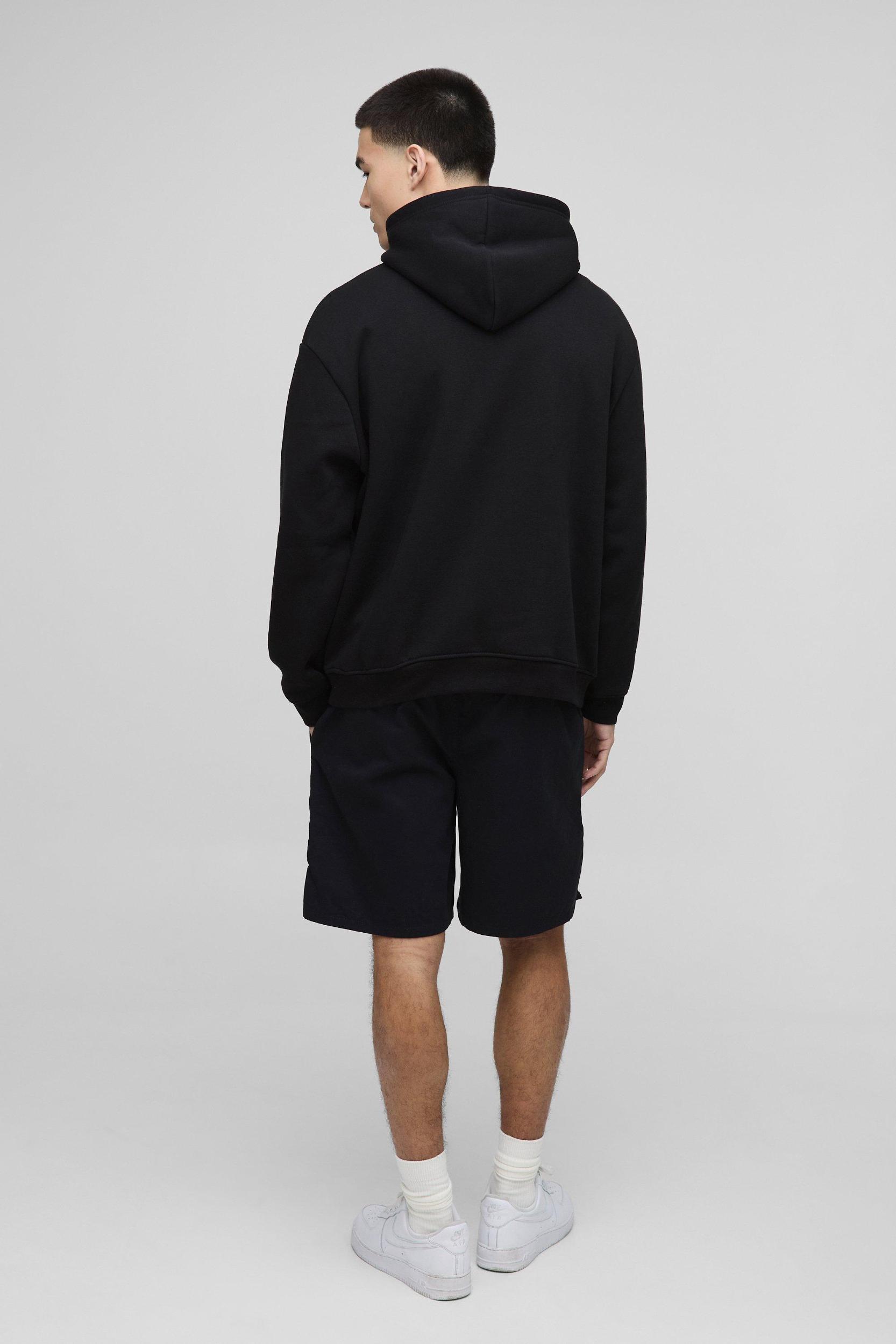 Elasticated Baggy Twill Split Hem Shorts | boohooMAN USA Product Image