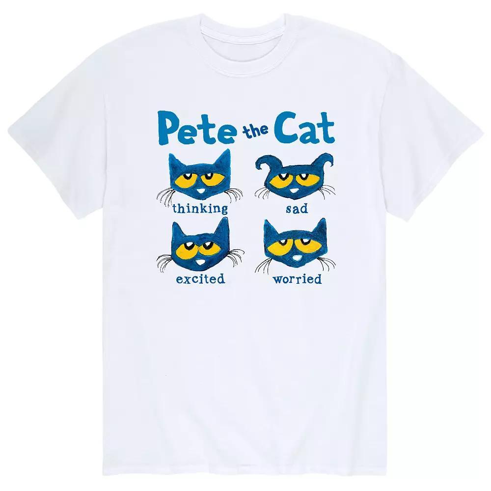 Men's Pete The Cat Many Moods Tee, Size: Large, White Product Image