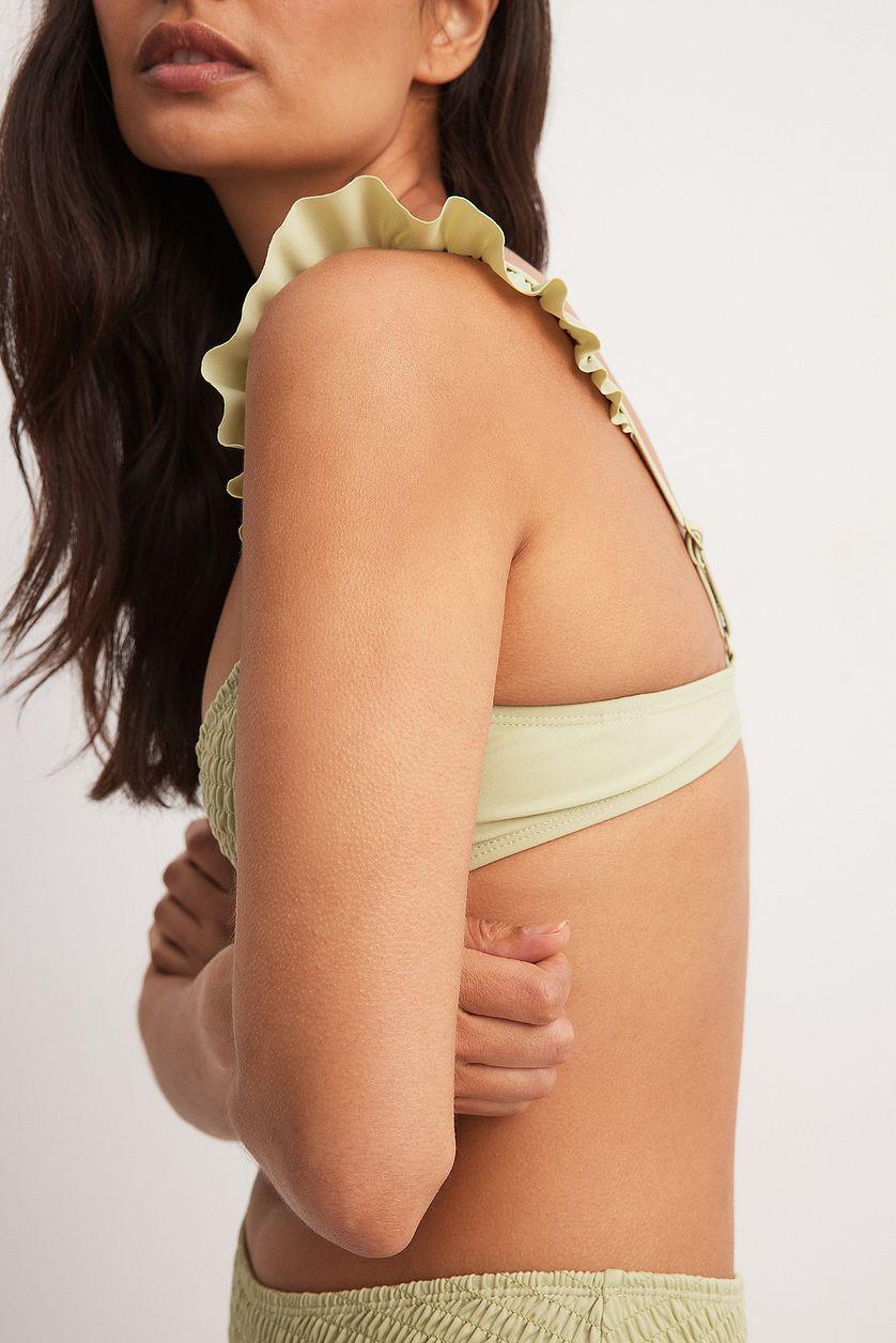 Ruffled Smocked Bikini Top Product Image