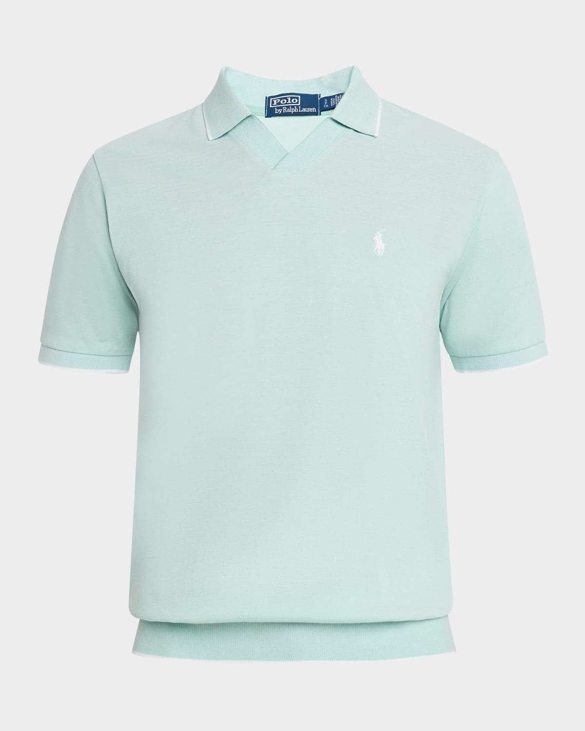 Mens Jacquard Mesh Polo Shirt Product Image