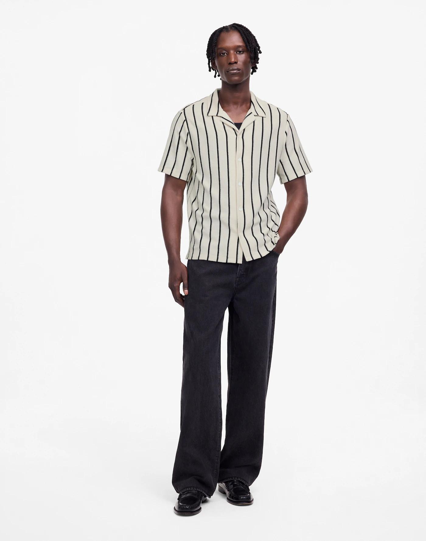 The Textured Knit Camp-Collar Shirt Product Image