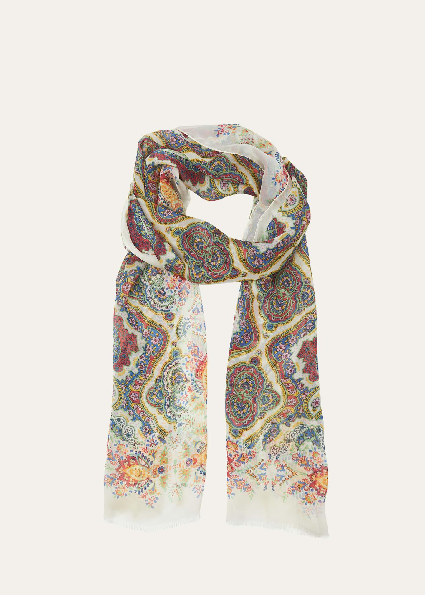 Patterned Lightweight Silk Scarf Product Image