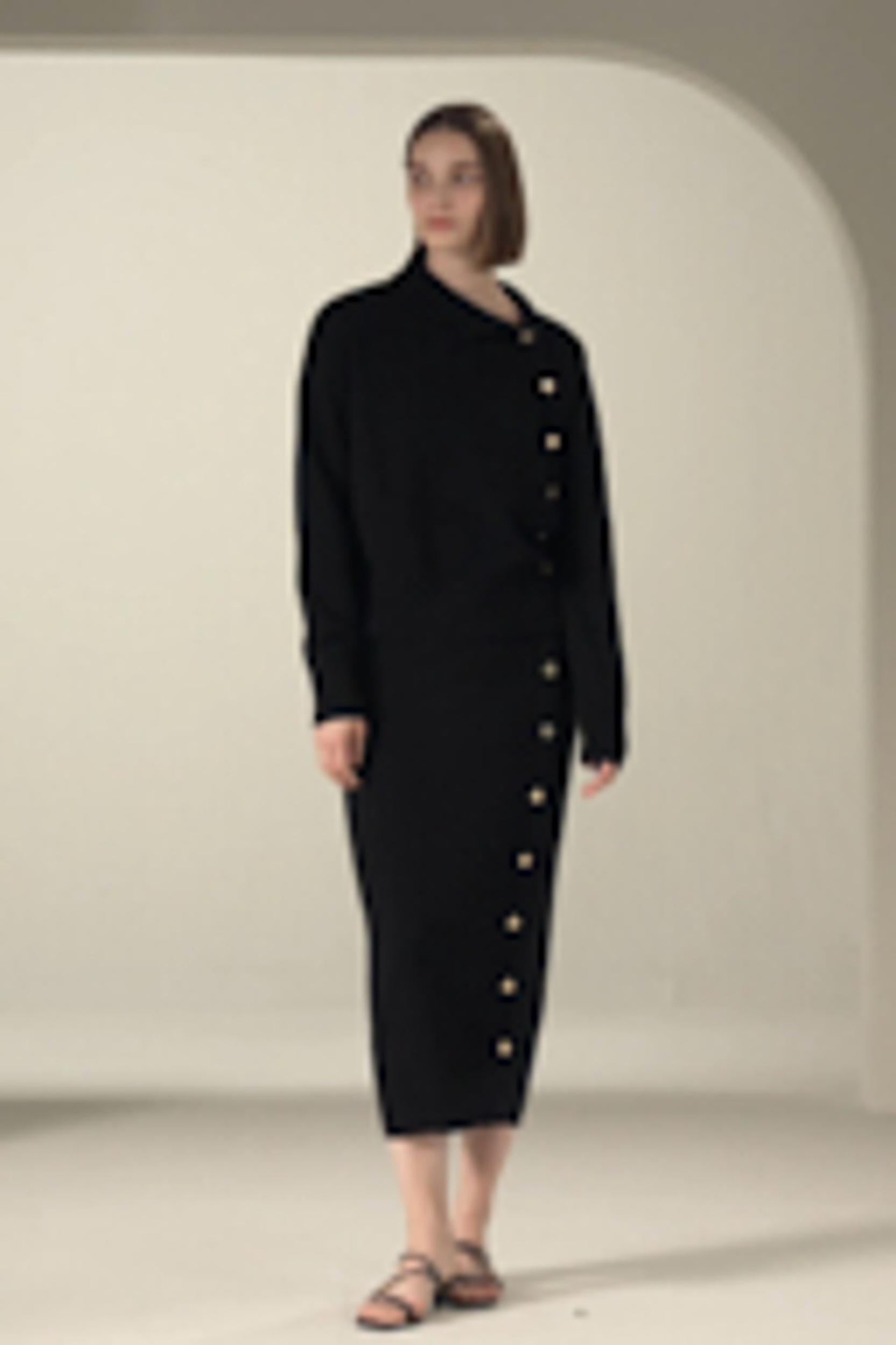 Cashmere Sweater With Row of Side Buttons Product Image