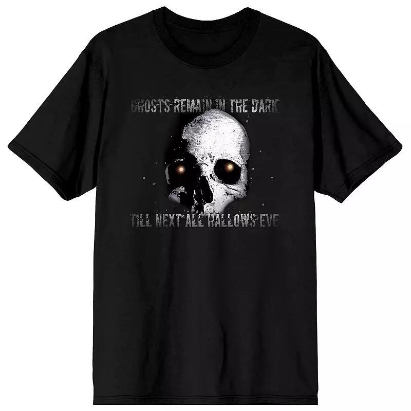 Men's Halloween Skull Ghosts Remain in the Dark Graphic Tee, Size: Small, Black Product Image