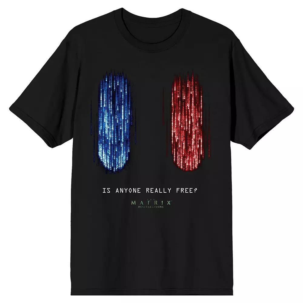 Men's The Matrix 4 Red and Blue Tee, Size: Large, Black Product Image