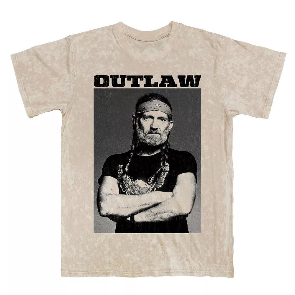 Mens Willie Nelson Outlaw Pose Graphic Tee Natural Mineral Blue Product Image