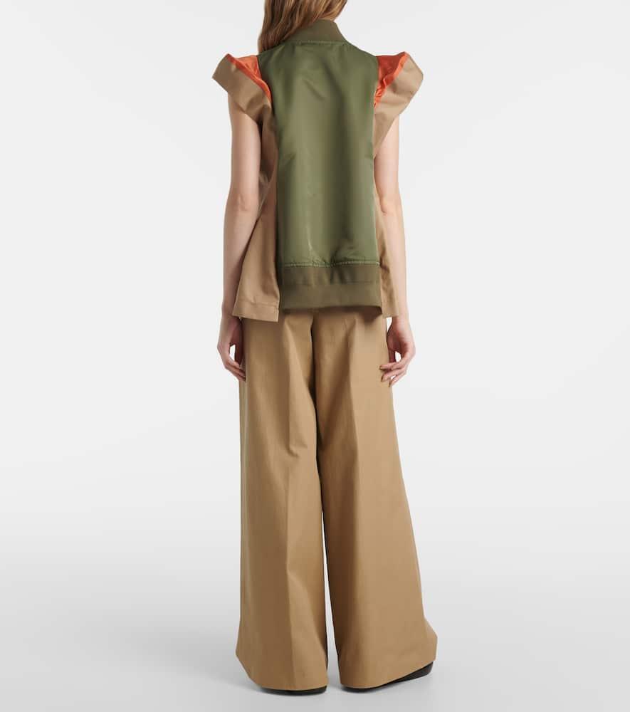 SACAI Paneled Twill And Gabardine Vest In Beige Product Image