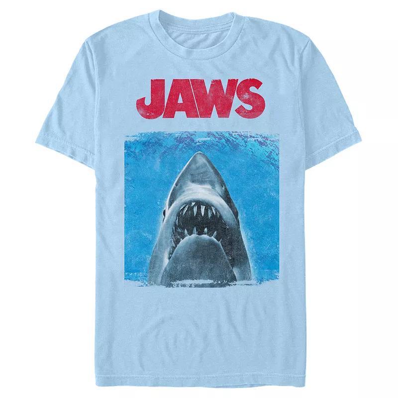 Mens Jaws Movie Poster Graphic Tee Blue Product Image