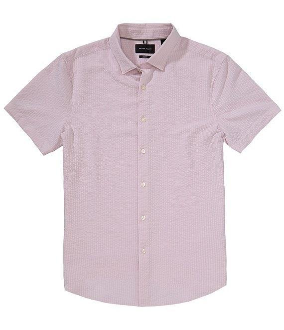 Perry Ellis Slim Fit Seersucker Performance Stretch Short Sleeve Woven Shirt Product Image